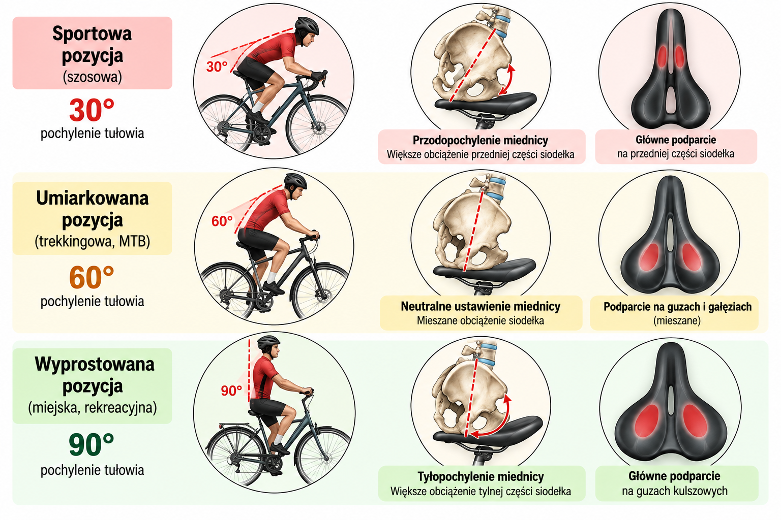 Poprawa komfortu siedzenia na siodełku rowerowym regulacja siodełka w rowerze