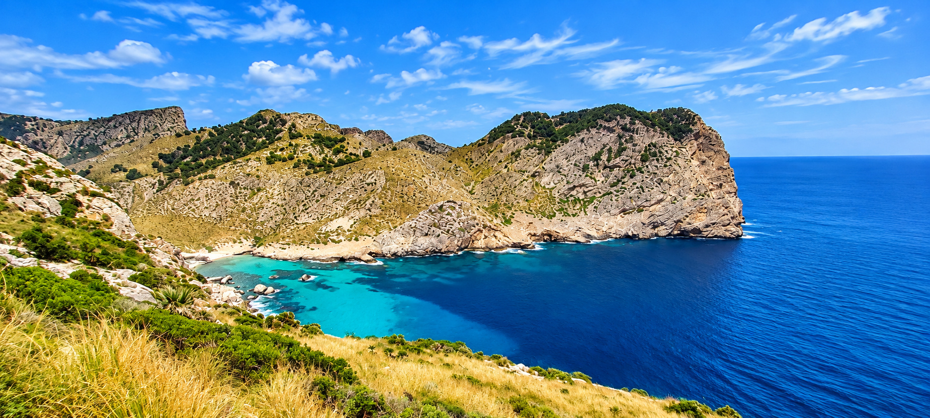 Plaża Cala Figuera na Połwyspie Formentor na Mallorca