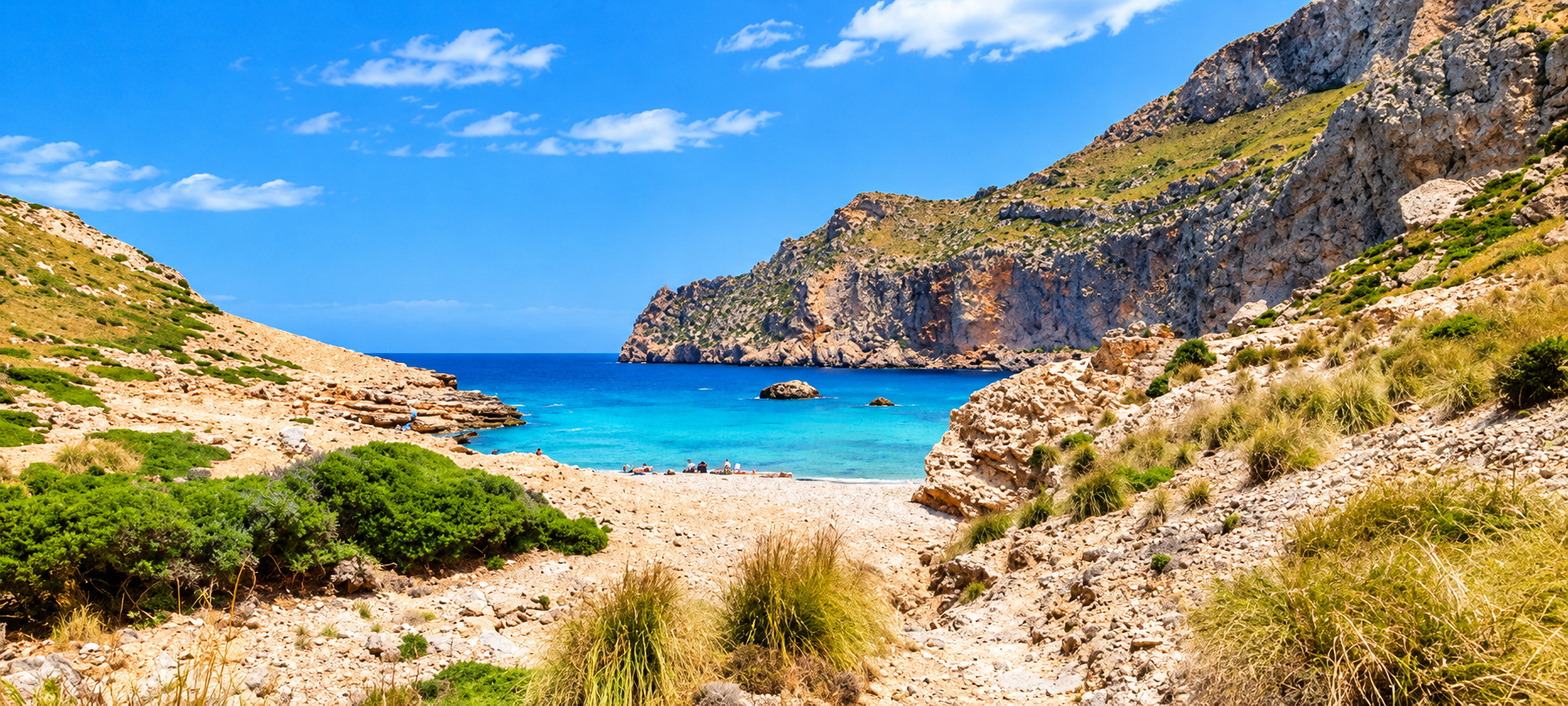 Plaża Cala Figuera na Połwyspie Formentor na Mallorca