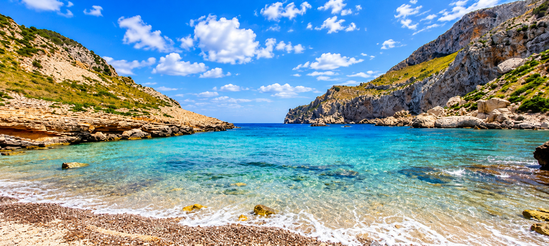 Plaża Cala Figuera na Połwyspie Formentor na Mallorca