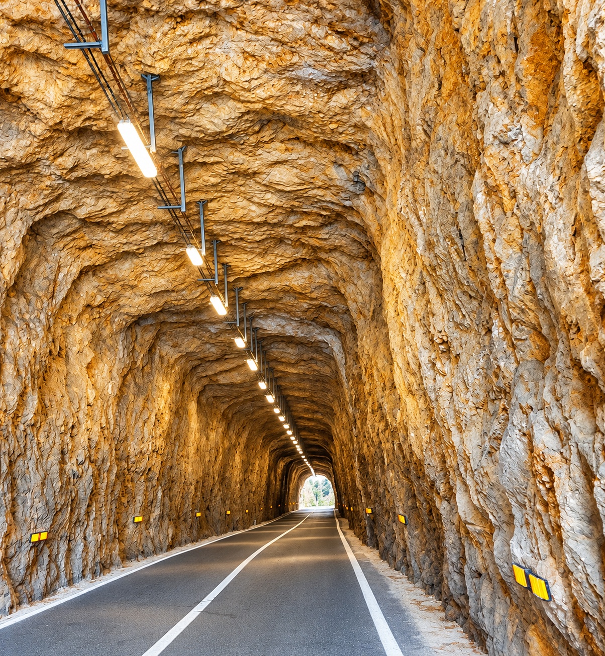 Tunel w skale przy plaży Cala Figuera