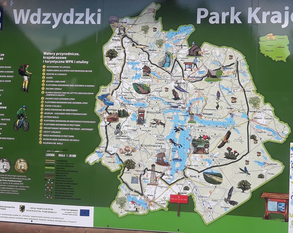 Mapa Wdzydzkiego Parku Narodowego